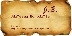 Jászay Borbála névjegykártya